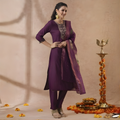 Adaah Noor Purple – Three-Piece Suit