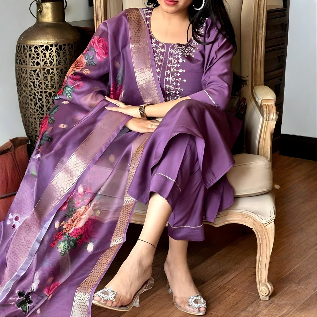 Noor Purple – Three-Piece Suit