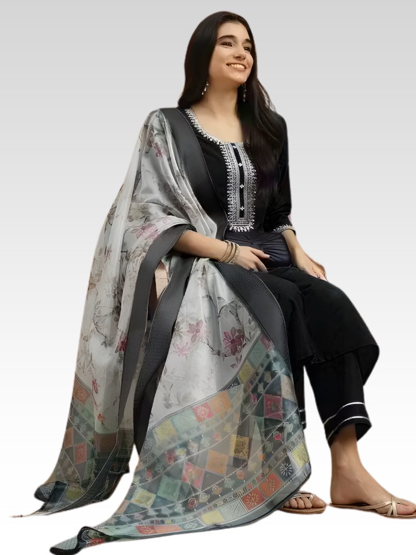 Adaah Black Aura Three-piece Suit
