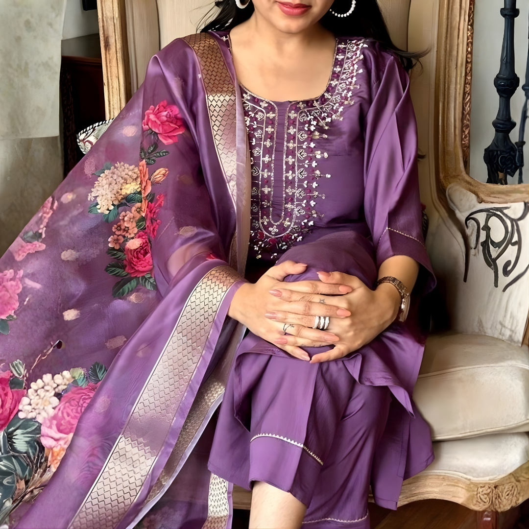 Noor Purple – Three-Piece Suit