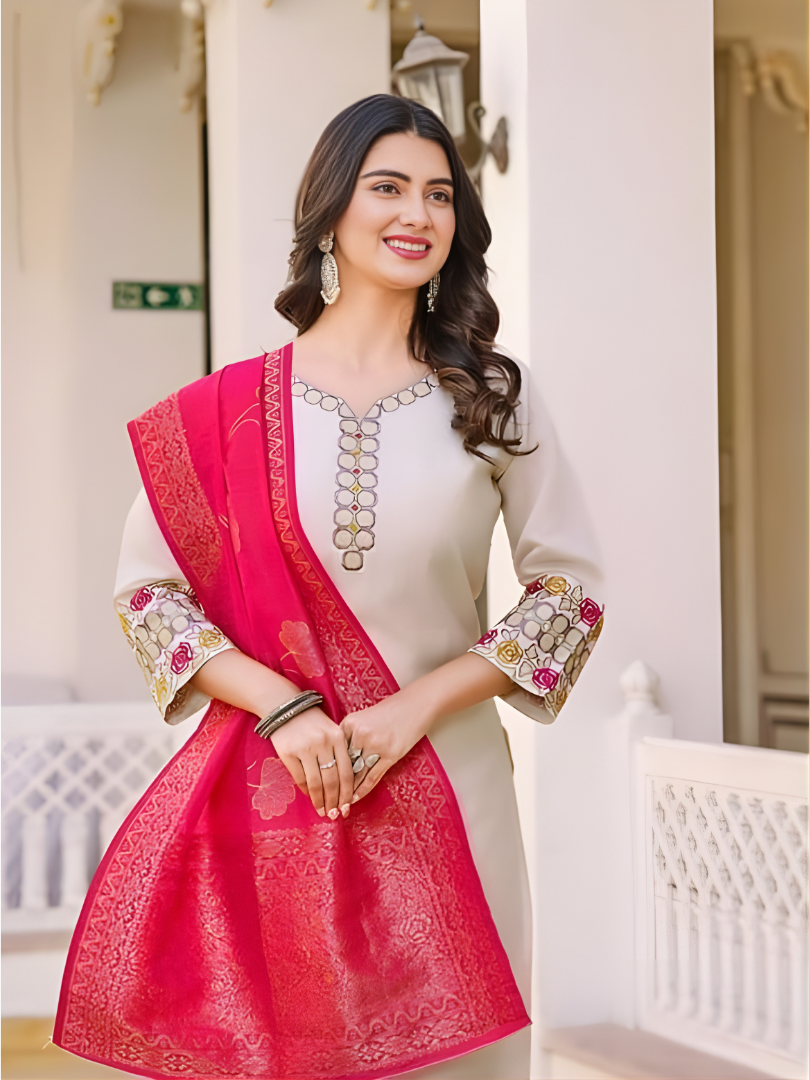 Adaah Noor Pink– Three-Piece Suit