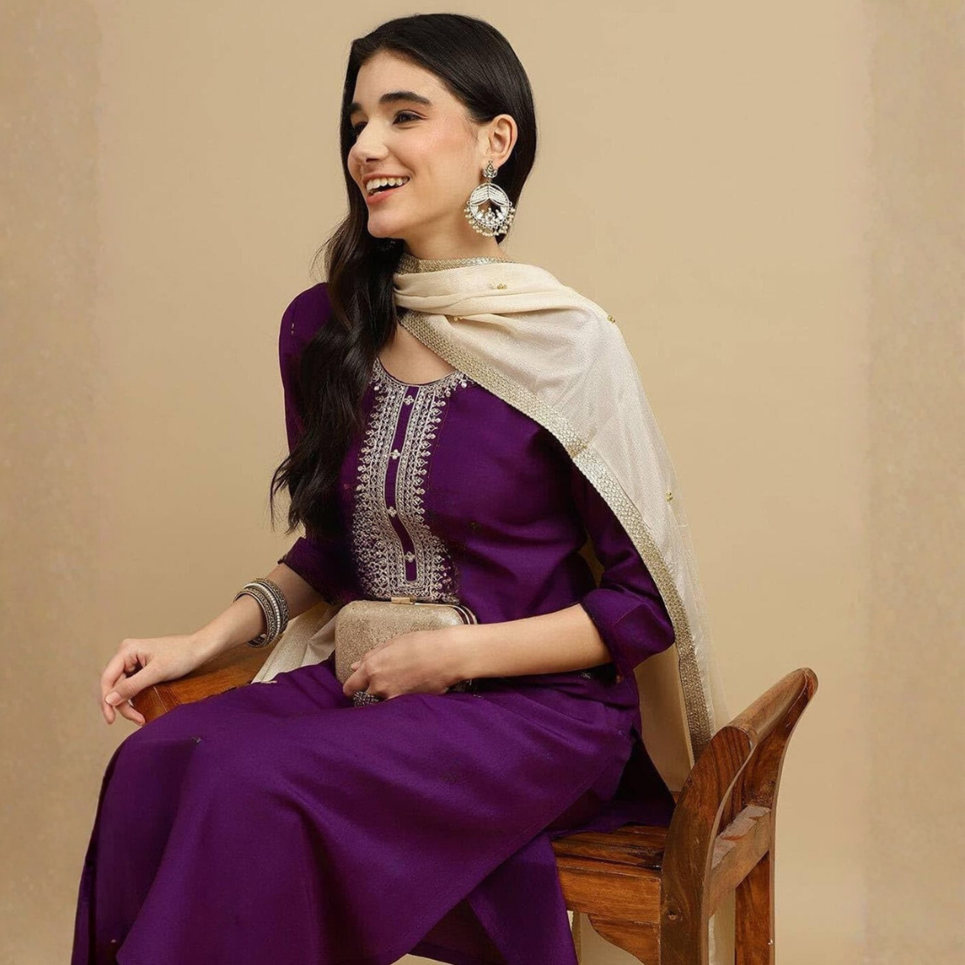 Adaah Aira – Plum Three-Piece Suit
