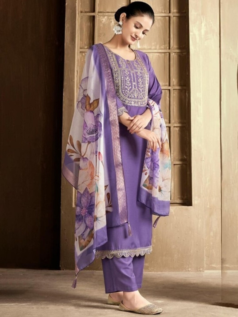 Adaah Zeenat Purple– Three-Piece Suit