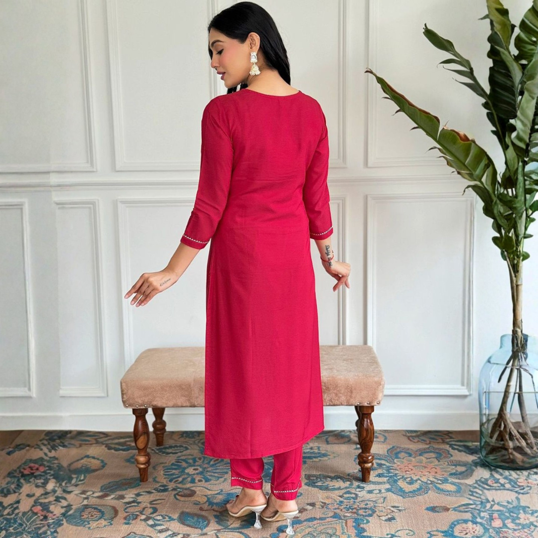 Adaah Gulzaar Red – Three-Piece Suit