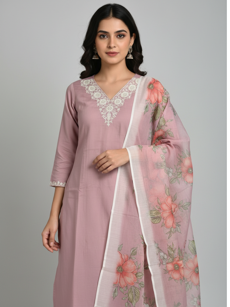 Adaah Pink  Three-piece Suit