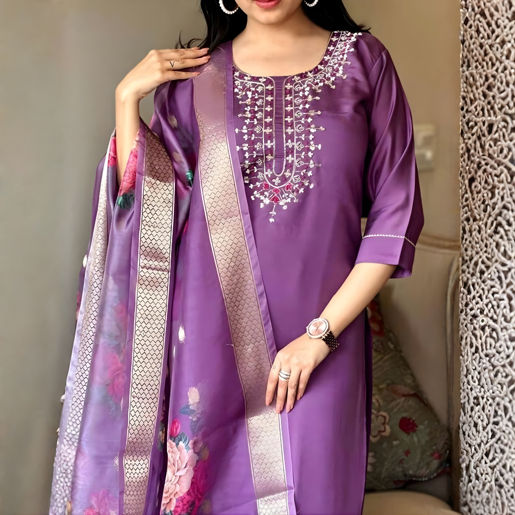 Noor Purple – Three-Piece Suit