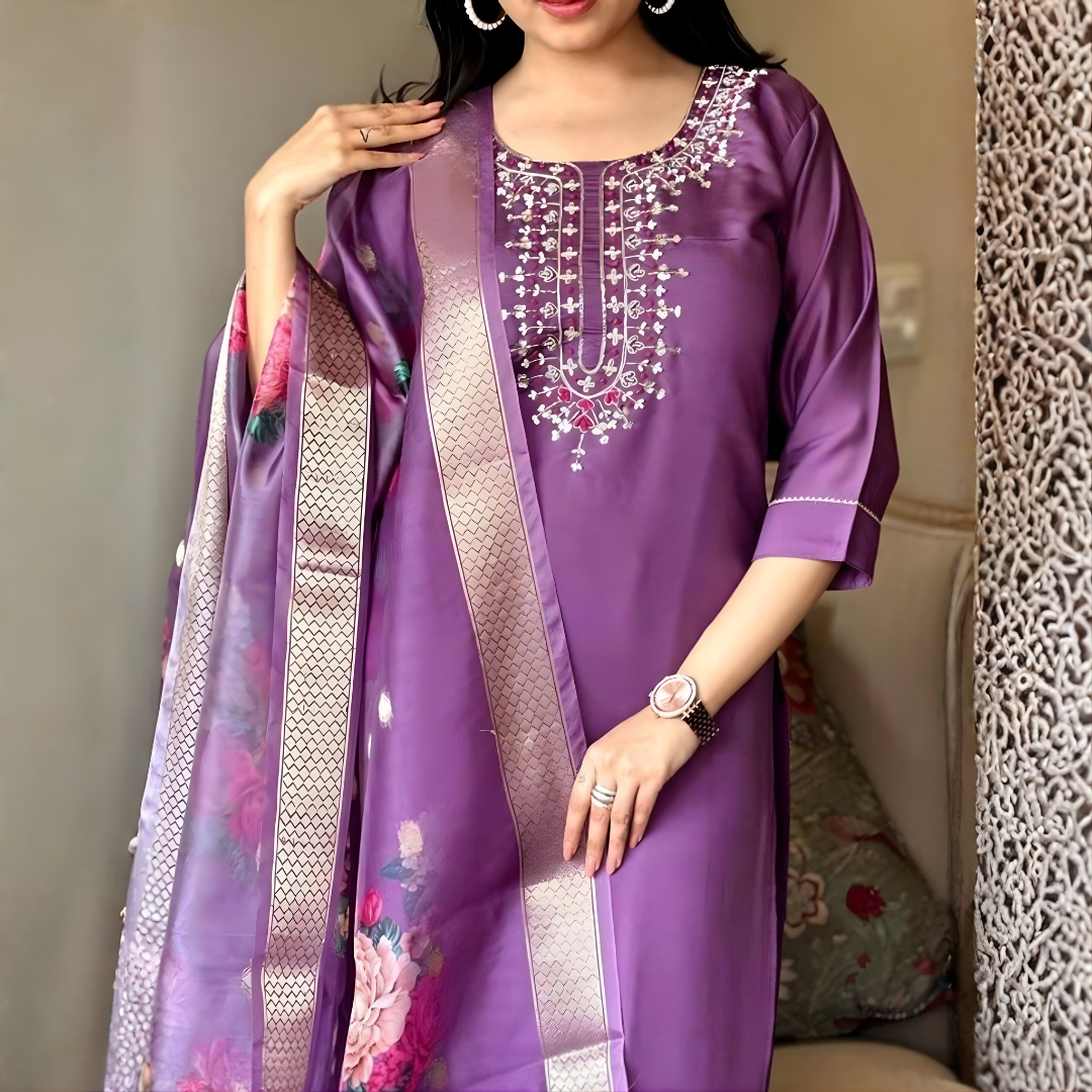 Noor Purple – Three-Piece Suit