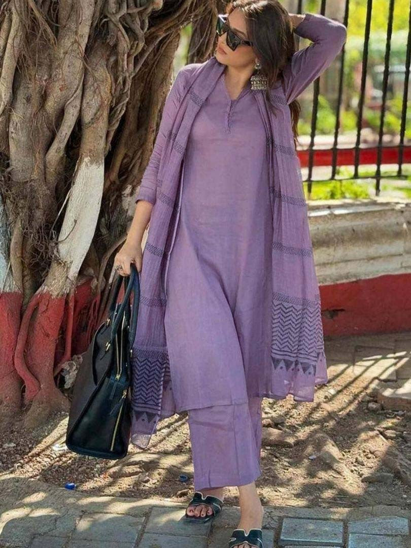 Adaah Purple Classic Three Piece Suit