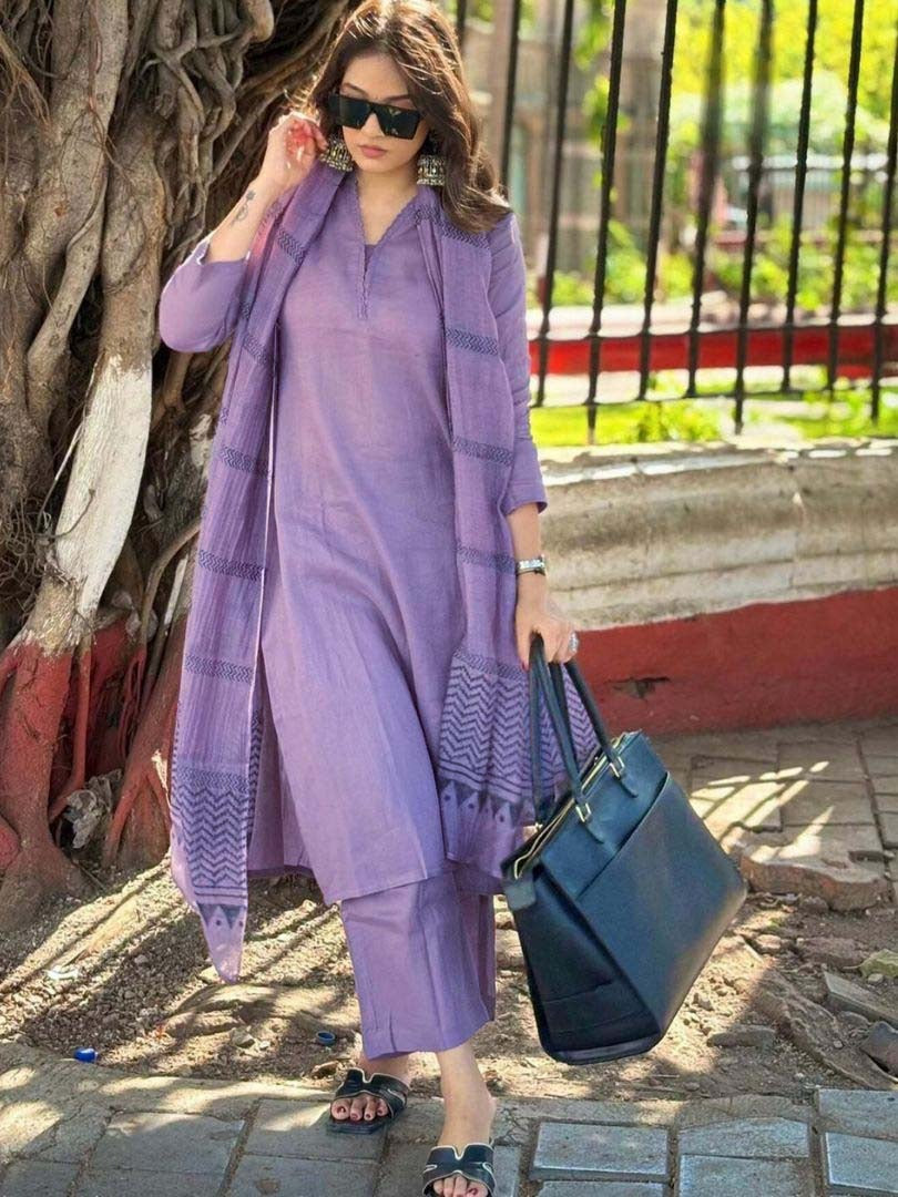 Adaah Purple Classic Three Piece Suit
