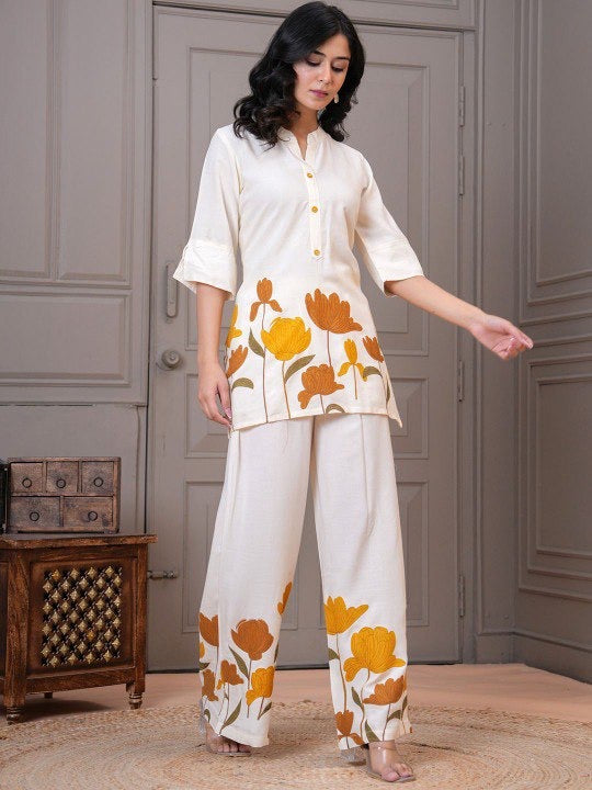 Adaah Ivory Bloom – Printed Co-Ord Set