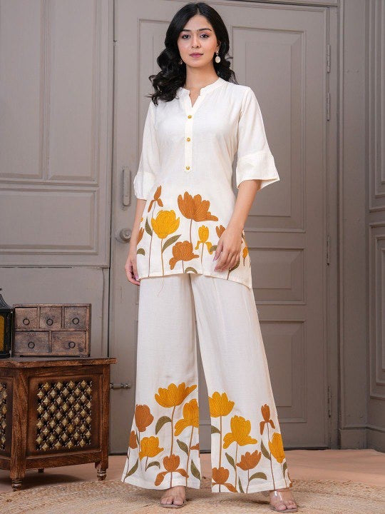 Adaah Ivory Bloom – Printed Co-Ord Set