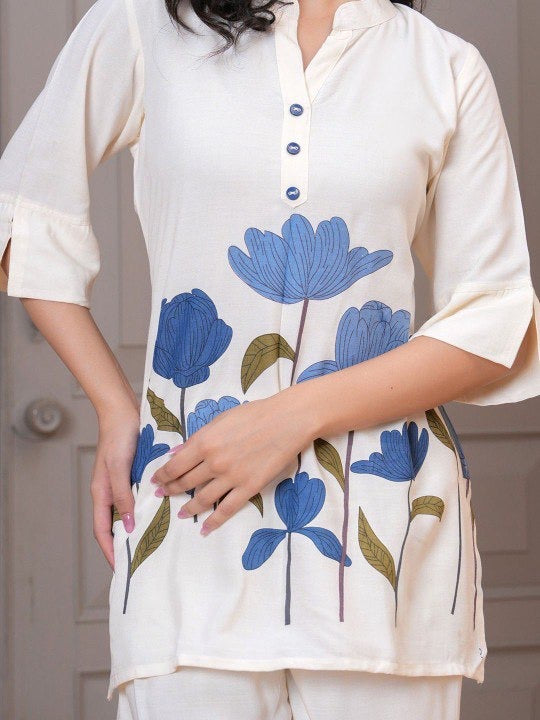 Adaah Ivory Bloom – Printed Co-Ord Set