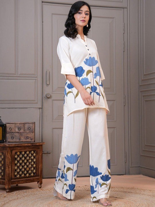 Adaah Ivory Bloom – Printed Co-Ord Set