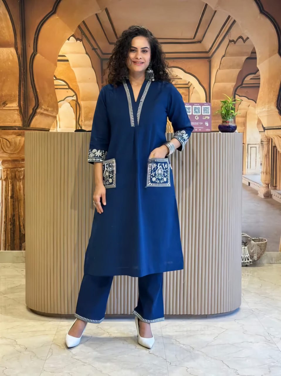 Adaah Noor Navy Cord Set