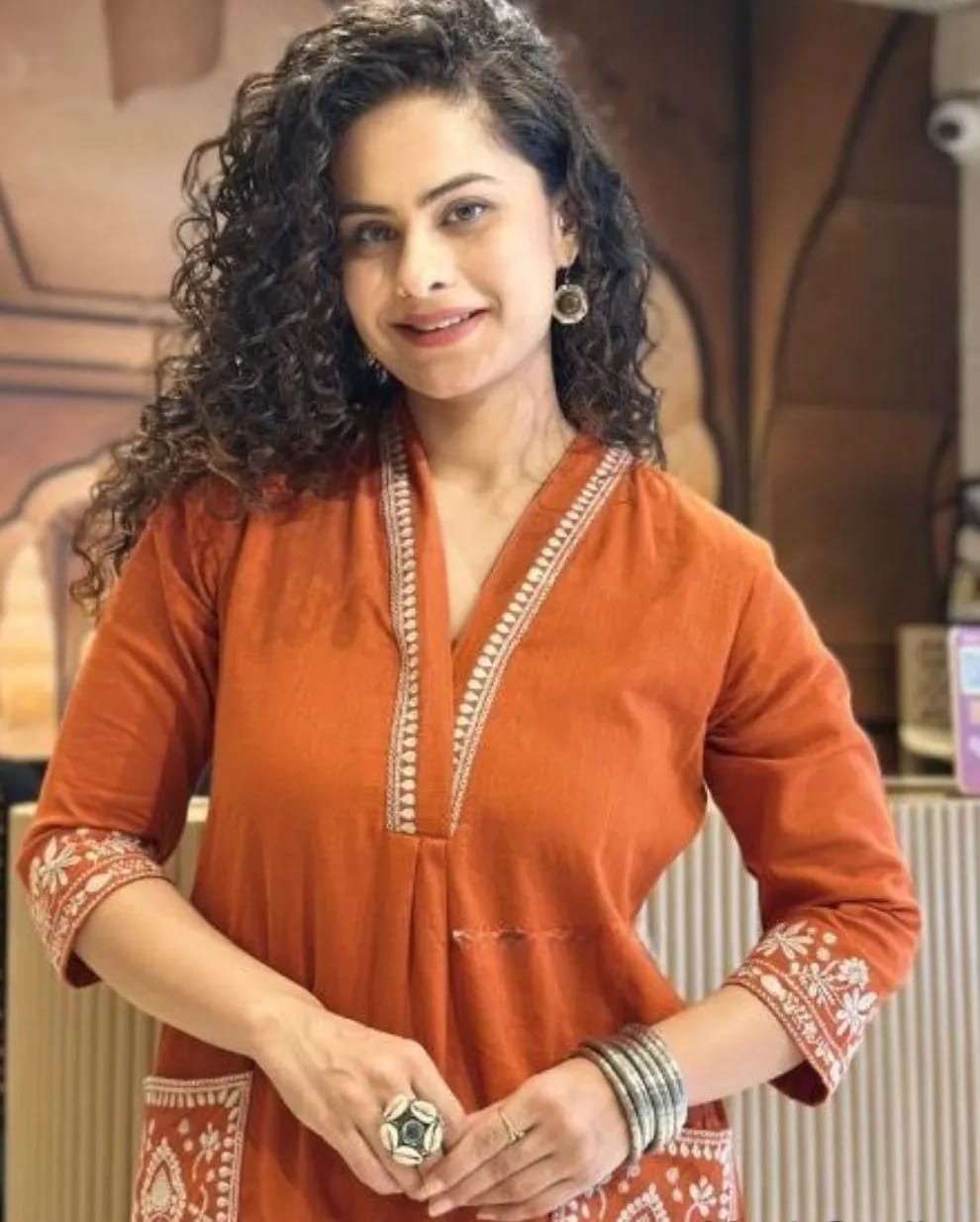 Adaah Noor orange Cord Set