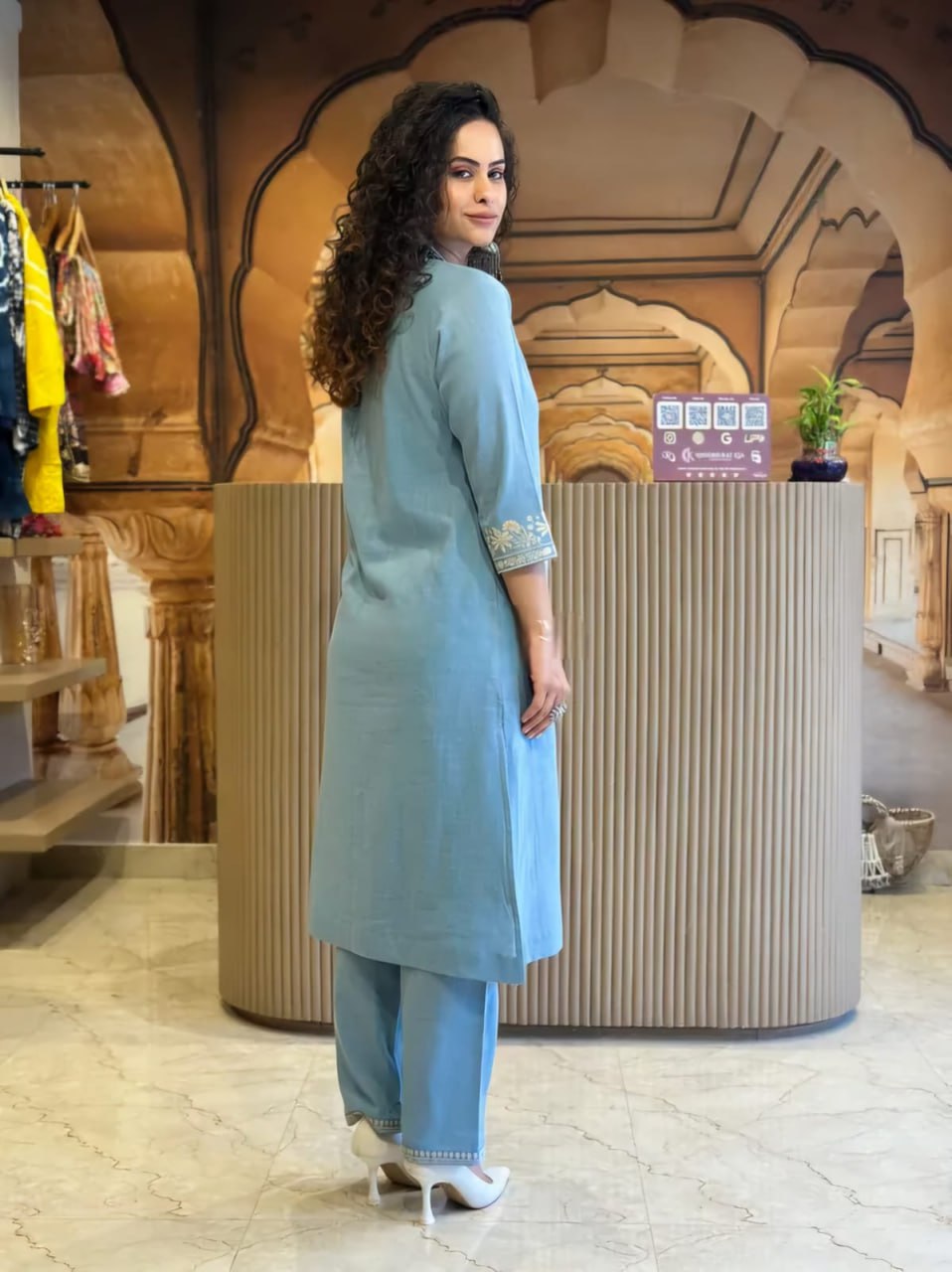 Adaah Noor Blue Cord Set