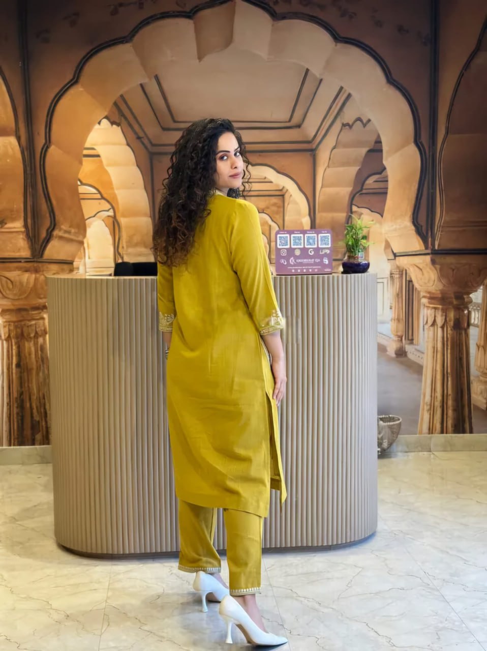 Adaah Noor Yellow Cord Set